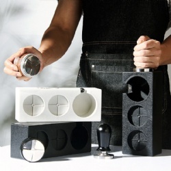 coffee tamper station for portafilter holder