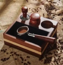 wooden coffee tamper tool holder/station